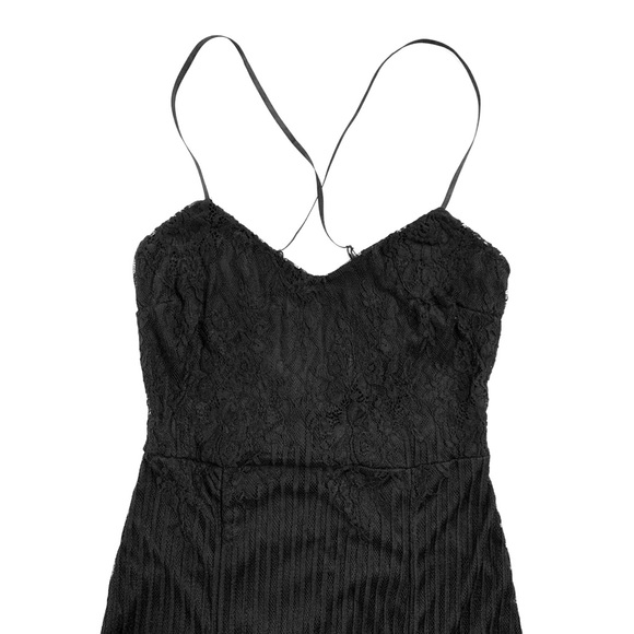 Black Lace Double High Slit Bodycon Maxi Dress - Picture 9 of 14